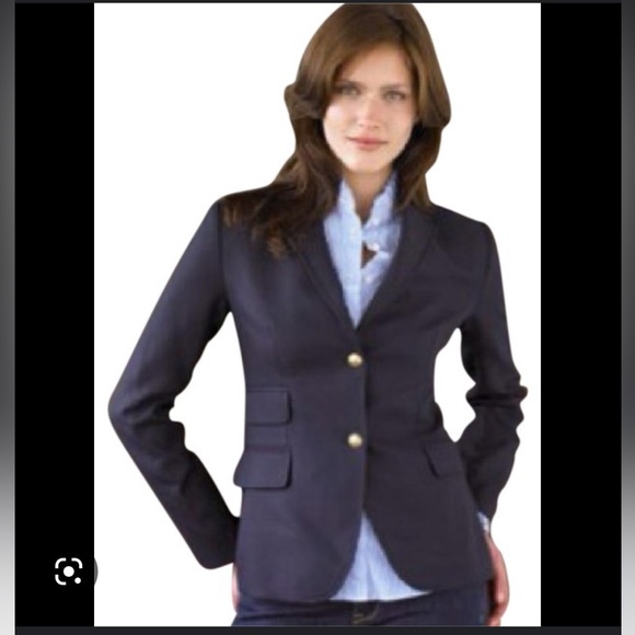 J. Crew Navy 100% Wool Gold Buttons Blazer Jacket Size 0